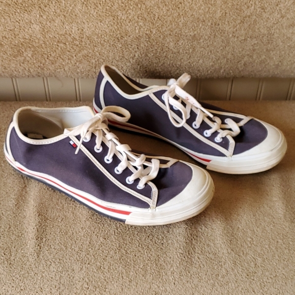Mens Tommy Hilfiger sneakers size 9 1/2 blue red - Picture 3 of 11